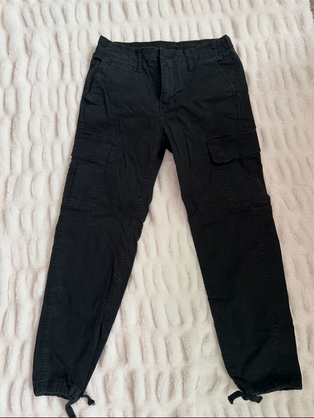 AE Black Cargo Pants with Drawstring Ankles